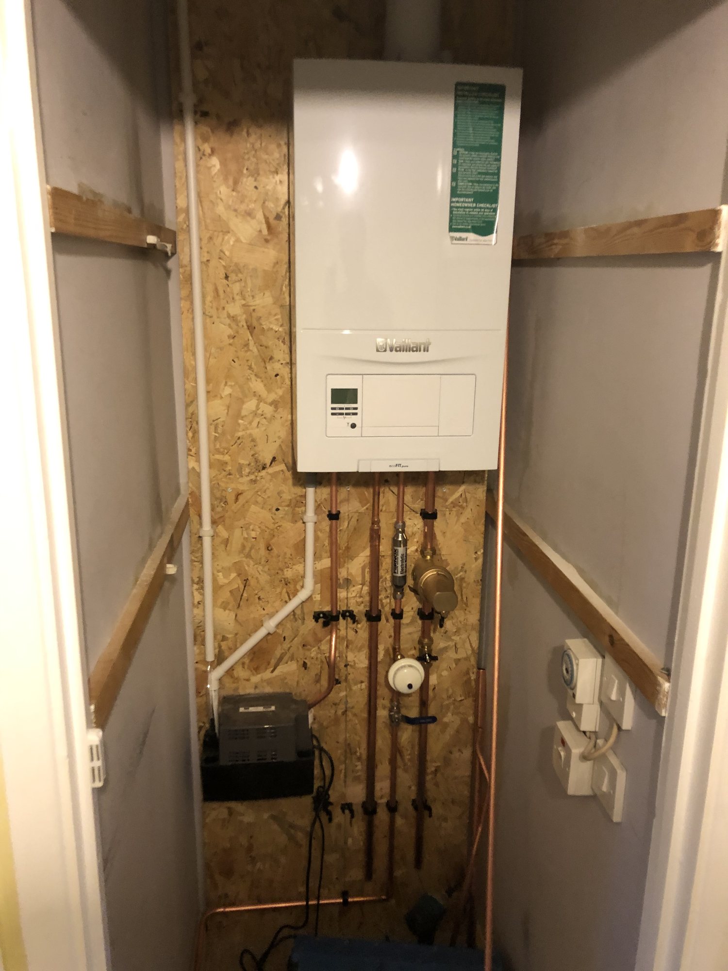 Boiler and heating controls installed in a Totton home